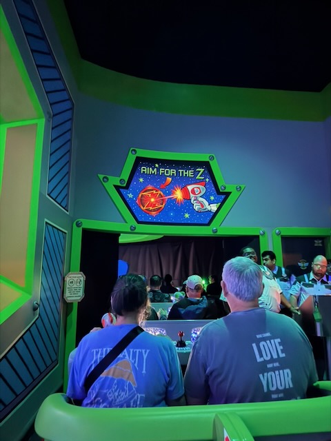 On-ride view of Space Ranger Spin