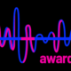 A curvy sine wave representing a music wave form with the letters WAVY formed inside